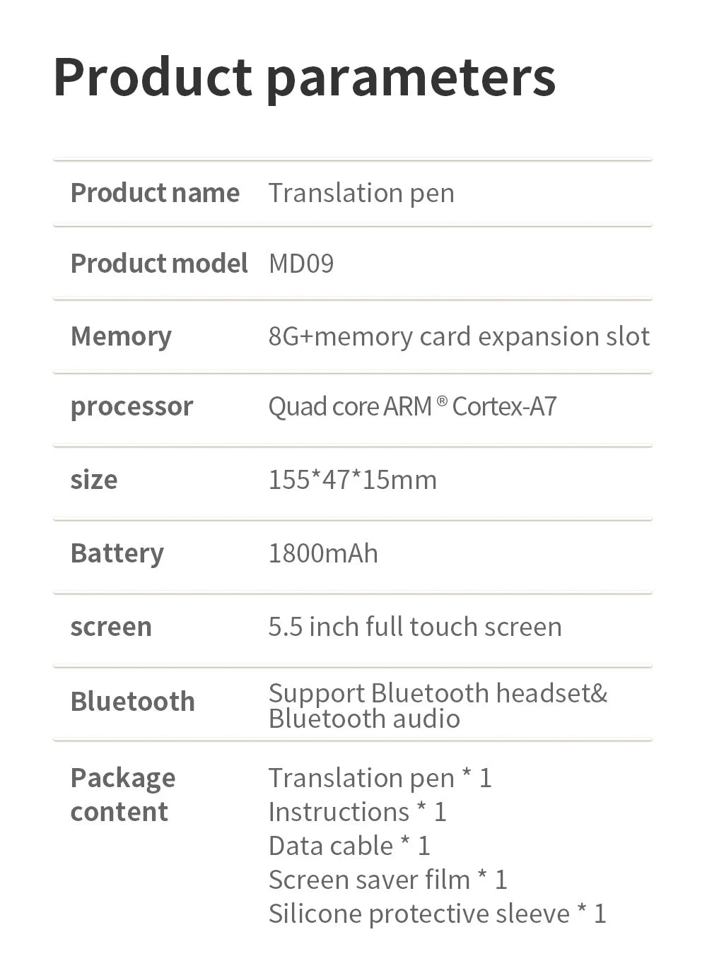 MD09 Smart Translation Pen - Offline Scanner