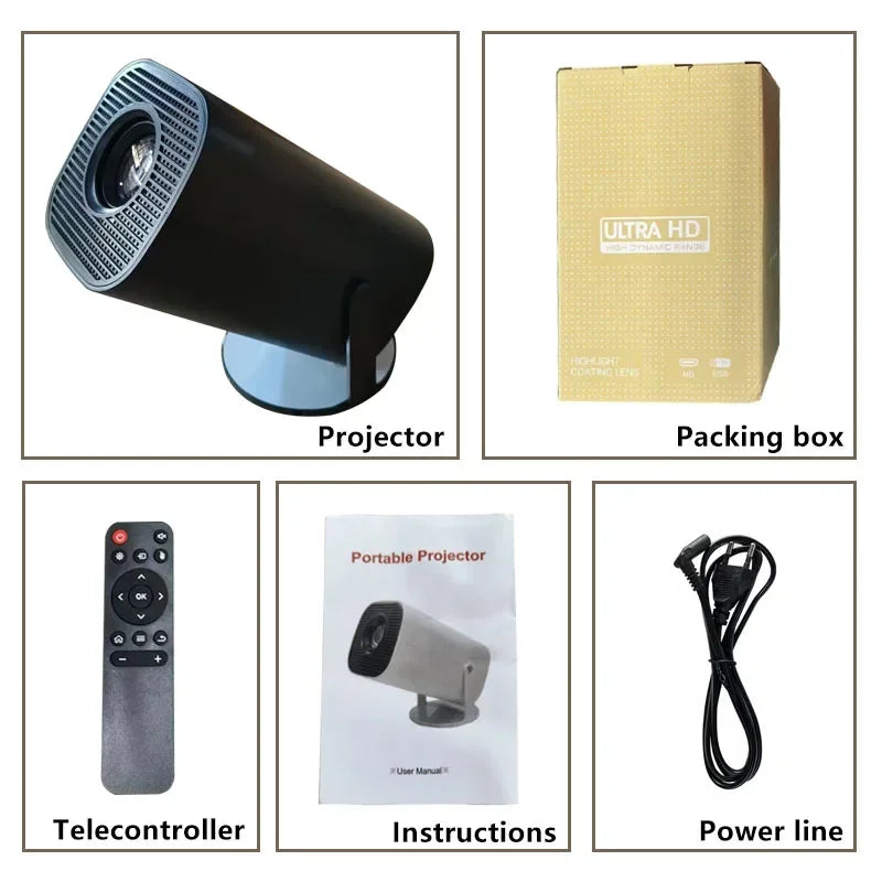 Mini Smart Projector P30 Android 11 WiFi 6 Technology 4K 1080P Video 1280x720P Native Resolution Portable Home Entertainment
