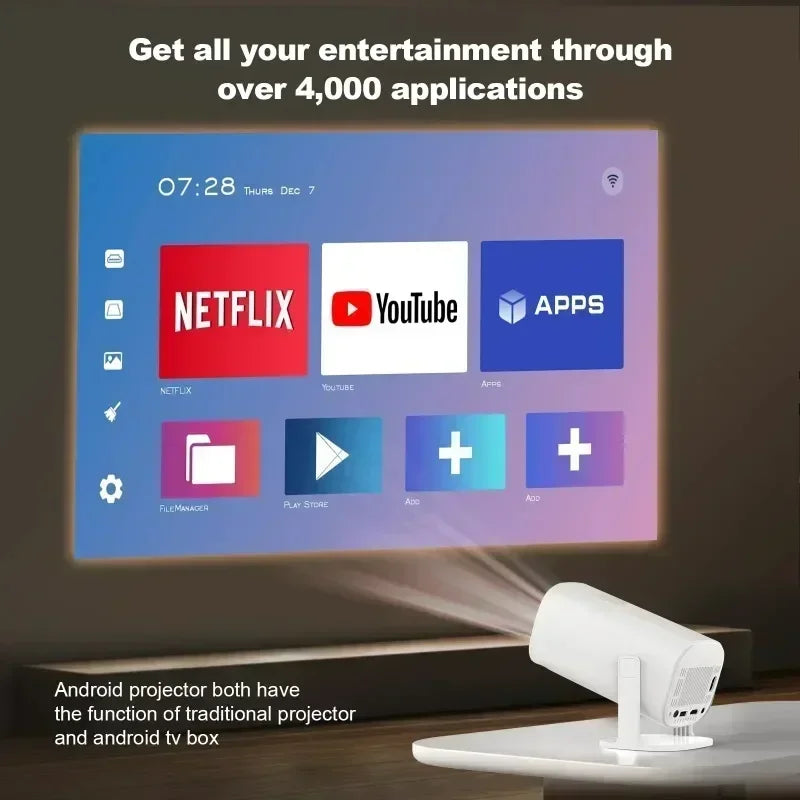 Mini Smart Projector P30 Android 11 WiFi 6 Technology 4K 1080P Video 1280x720P Native Resolution Portable Home Entertainment